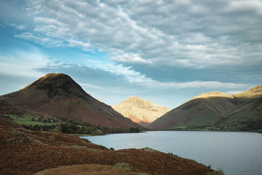 Beautiful Sunset Landscape Image Of Wast Water And Mountains In