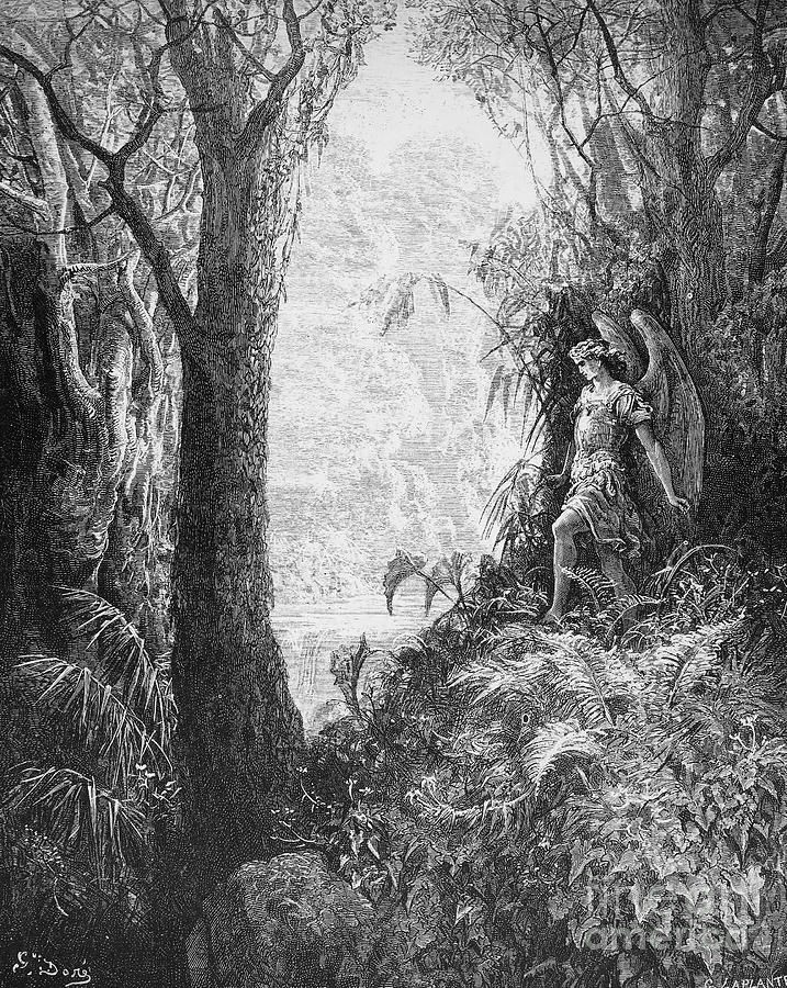 Paradise Lost #11 Drawing by Gustave Dore