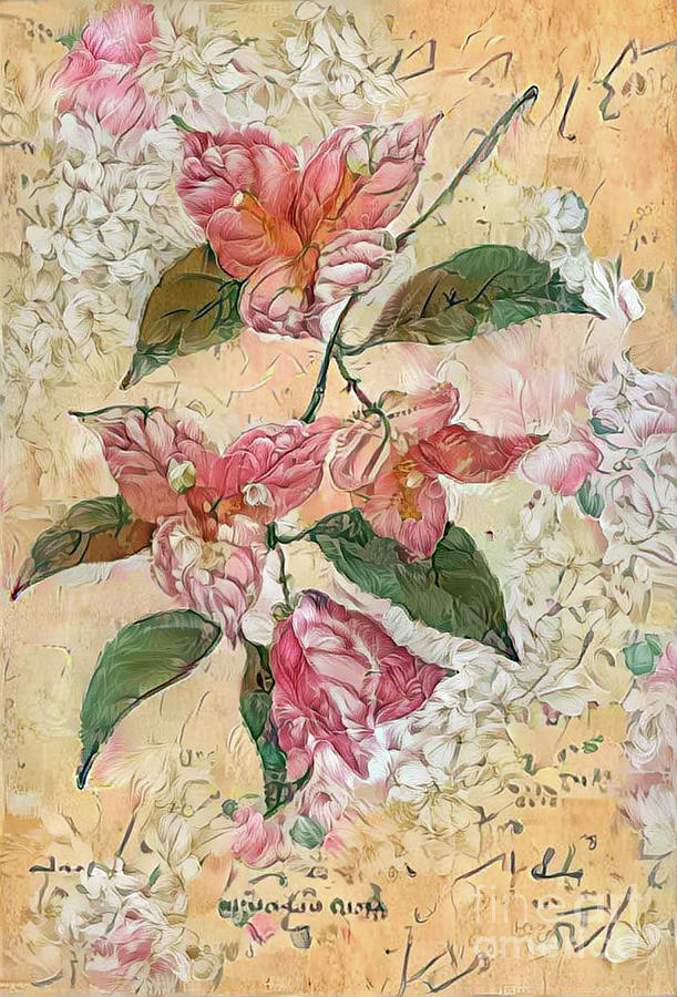 Shabby Chic Botanical Flowers #31 Digital Art by Amy Cicconi