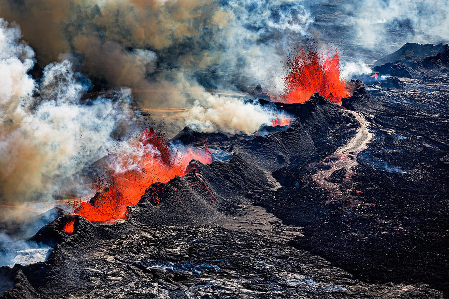 Volcano Eruption At The Holuhraun Photograph by Panoramic Images - Fine ...