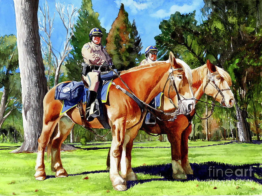 #310 CHP Horses #310 Painting by William Lum