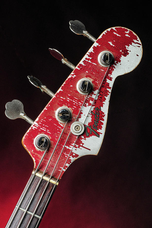 311.1834 Fender Red Jazz Bass 1965 in Color #3111834 Photograph by M K Miller