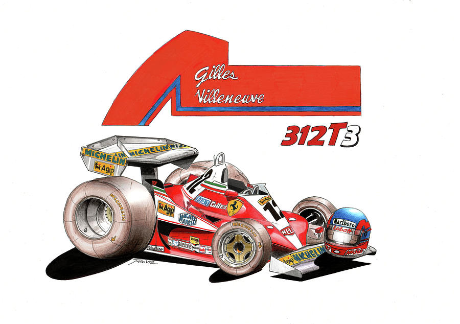 312T3 Gilles Collection Painting by Tano V-Dodici ArtAutomobile