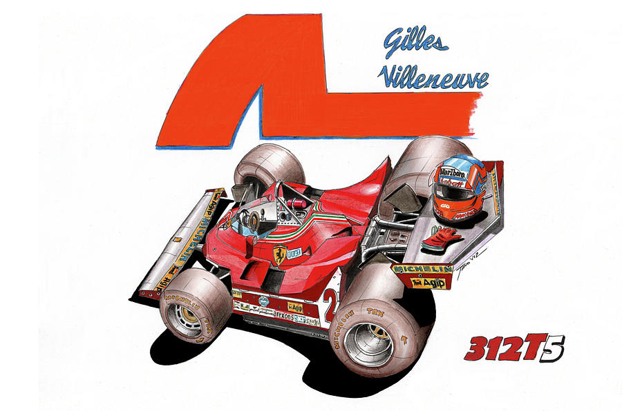 312T5 Gilles Collection Painting by Tano V-Dodici ArtAutomobile