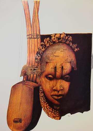 Harp Drawing - Ancestry by TH Gomillion Harp Drawing - Ancestry by TH Gomillion