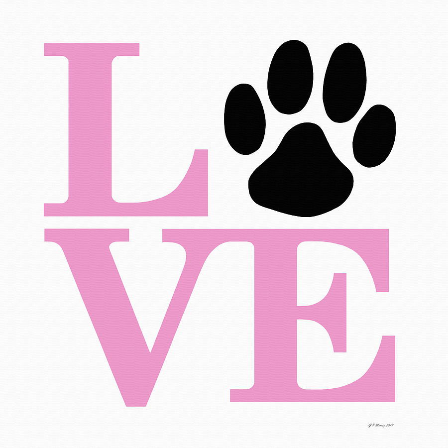 Dog Paw Love Sign #32 Digital Art by Gregory Murray
