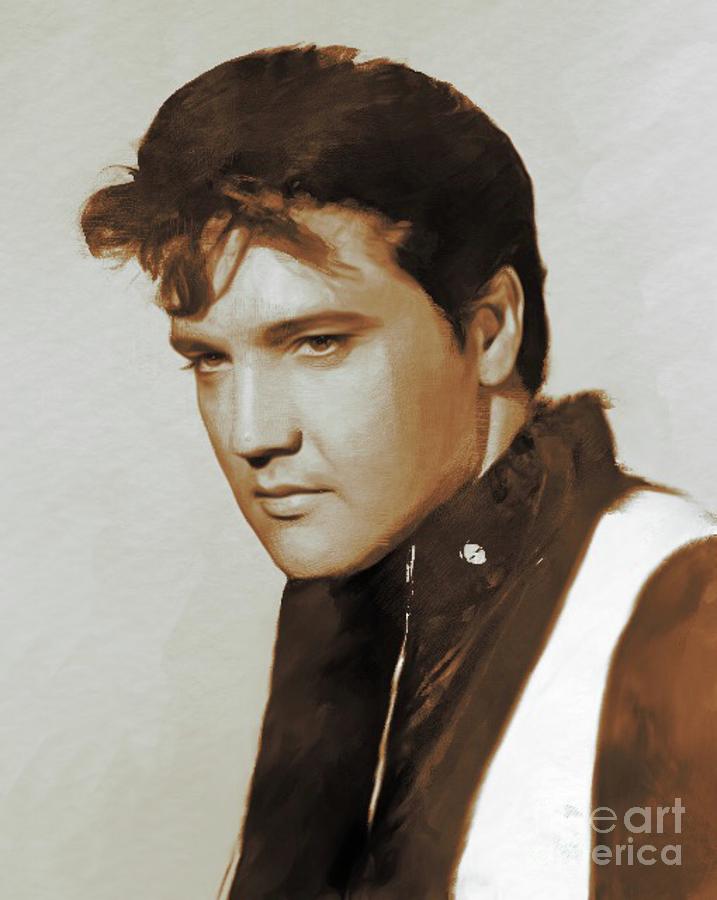 Music Painting - Elvis Presley, Rock and Roll Legend #32 by Esoterica Art Agency