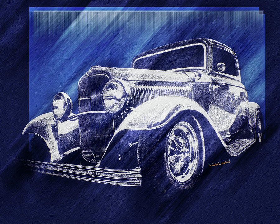 32 Ford Coupe Sketch of a Classic Street Rod Photograph by Chas Sinklier