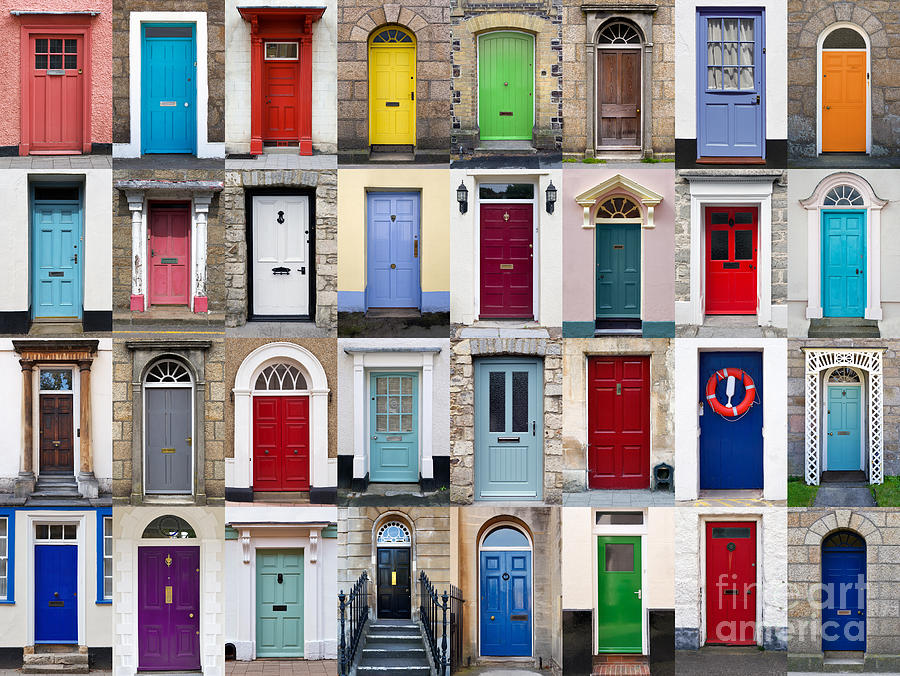 Architecture Photograph - 32 Front Doors Horizontal Collage  by Richard Thomas
