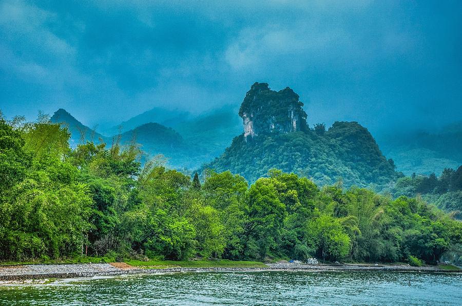 Karst mountains and Lijiang River scenery #32 Photograph by Carl Ning