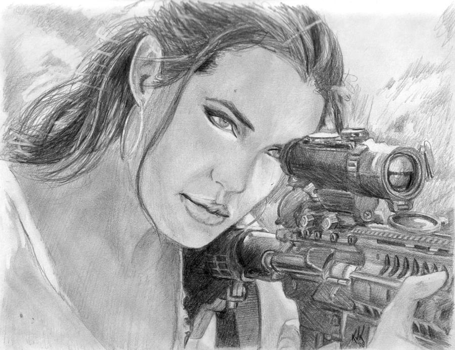 M-16 Drawing - Lefty by Kristopher VonKaufman