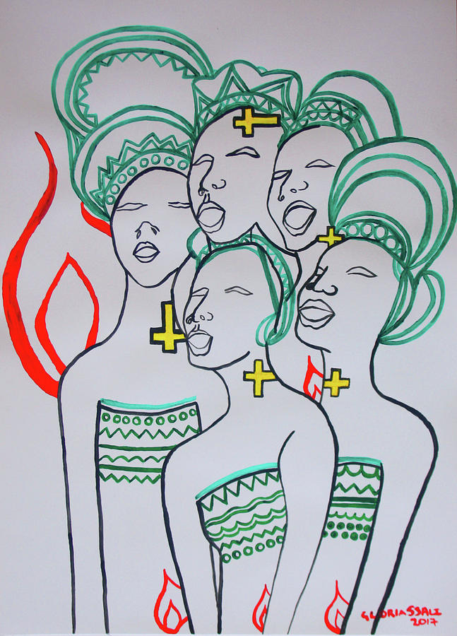 The Wise Virgins #32 Painting by Gloria Ssali