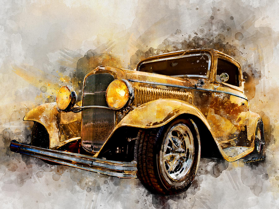 32 Three Window Coupe Watercolour Photograph by Chas Sinklier