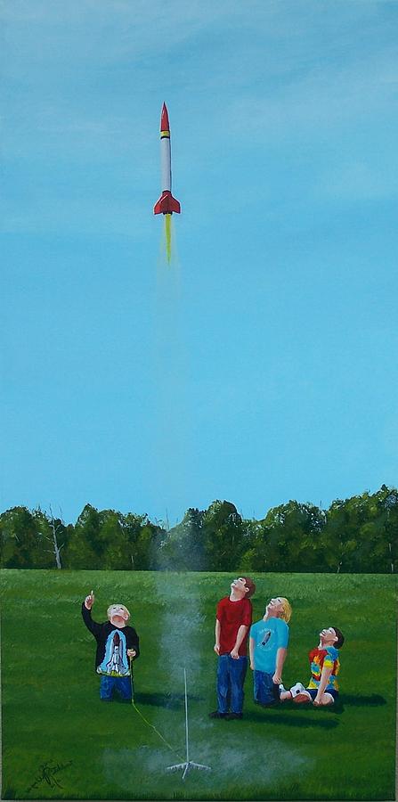 3..2..1.. Blast Off  #321 Painting by Gene Ritchhart