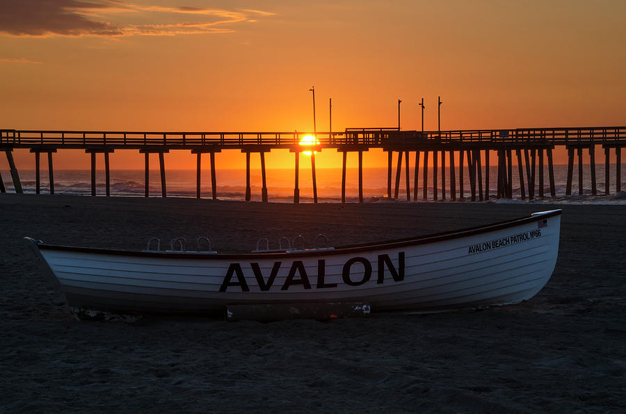 32nd Street Pier - Sunrise at Avalon New Jersey by Bill Cannon