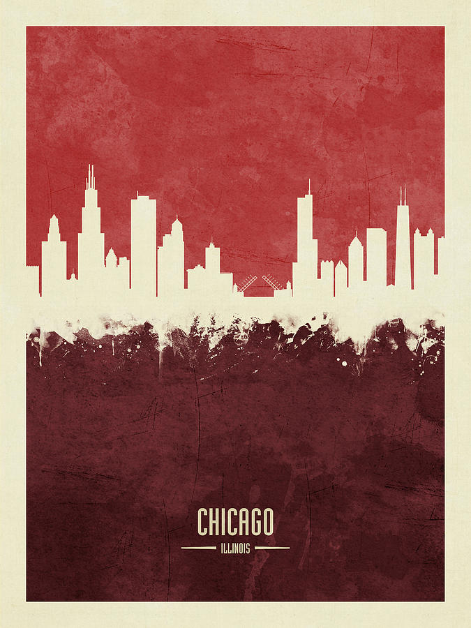 Chicago Illinois Skyline #33 Digital Art by Michael Tompsett
