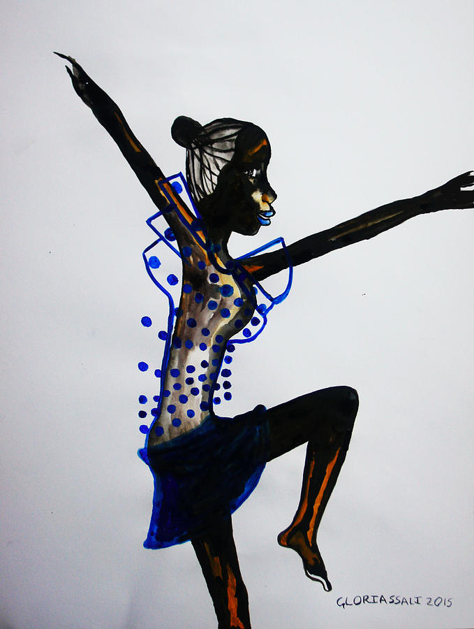 Drum Painting - Dinka Dance - South Sudan #33 by Gloria Ssali
