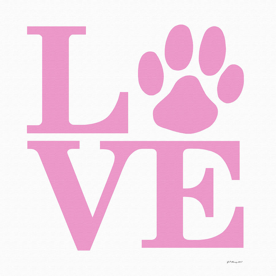 Dog Paw Love Sign #33 Digital Art by Gregory Murray