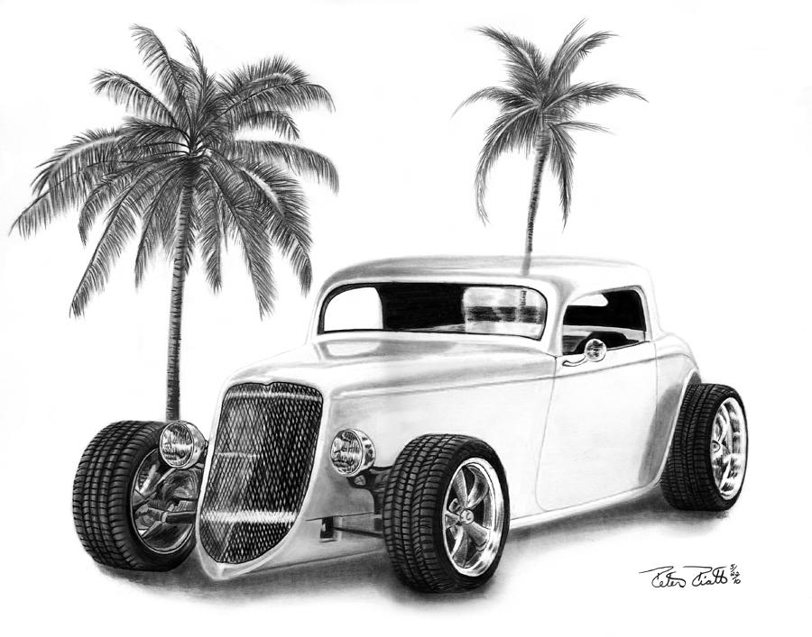Transportation Drawing - 33 Ford Coupe by Peter Piatt