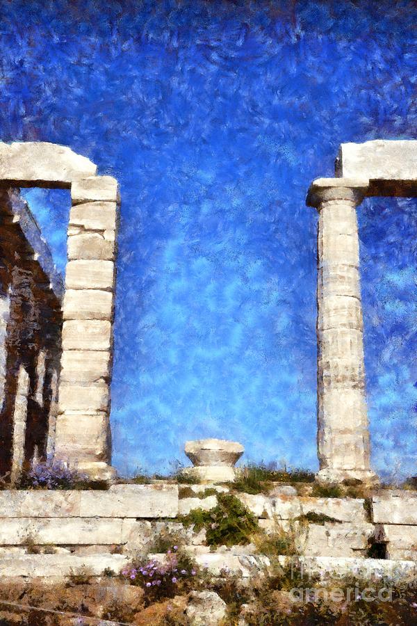 Temple of Poseidon #34 Painting by George Atsametakis