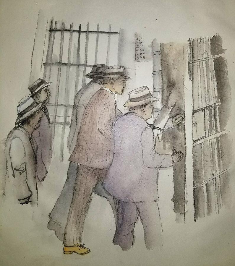 Italians  Ellis island  prohibition album #34 Painting by Debbi Saccomanno Chan
