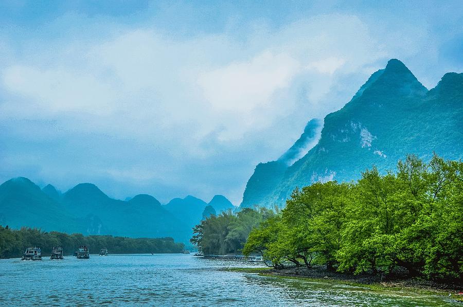 Karst mountains and Lijiang River scenery #34 Photograph by Carl Ning