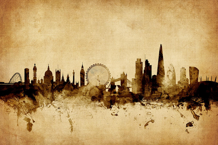 London Digital Art - London England Skyline #34 by Michael Tompsett