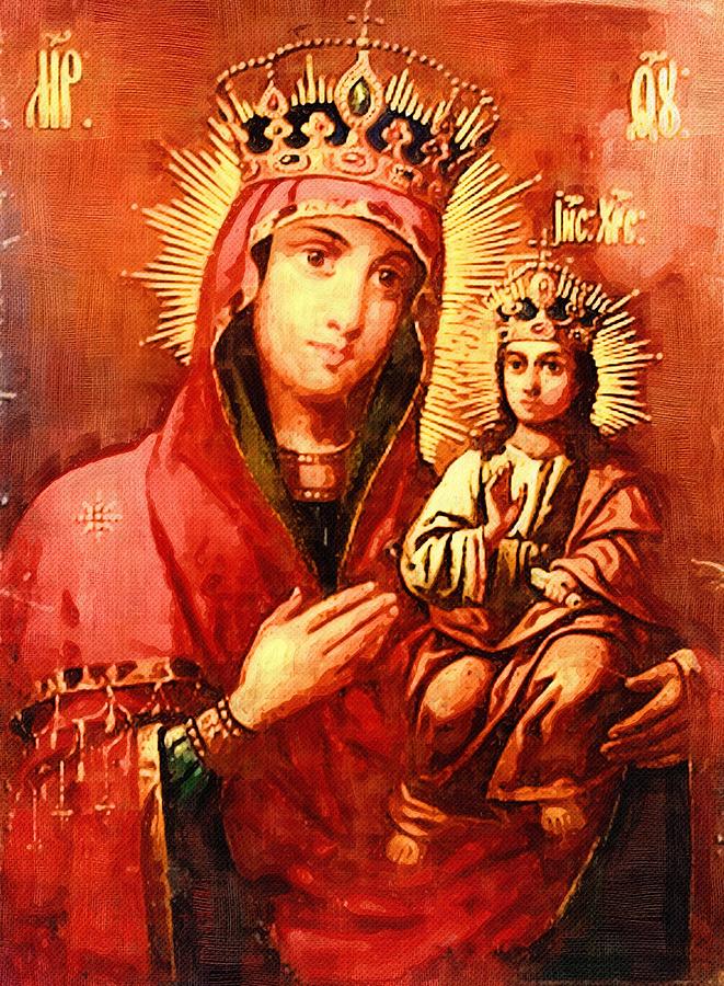 Madonna Enthroned Christian Art Digital Art by Carol Jackson | Fine Art ...