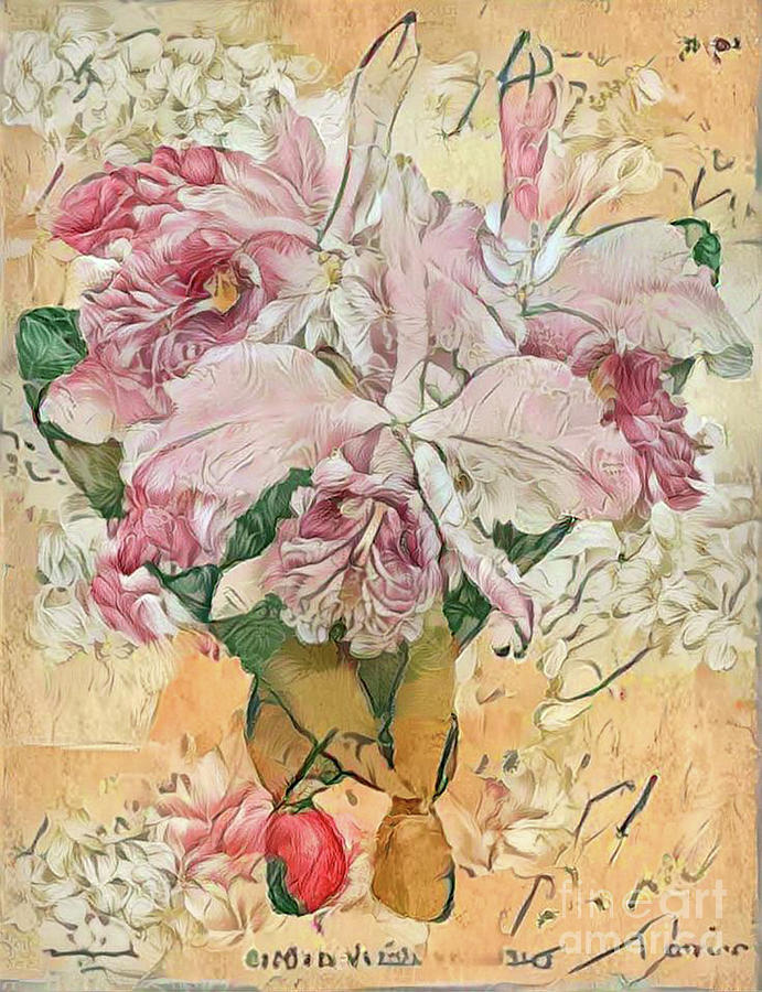 Shabby Chic Botanical Flowers #34 Digital Art by Amy Cicconi
