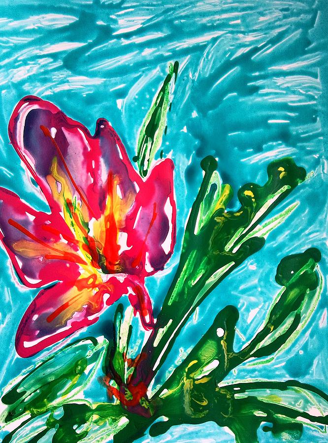Abstract Painting - Divine Flowers #3449 by Baljit Chadha