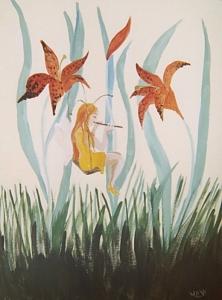 Fantasy Painting - Tiger Lily   Original #3480 by Christine Ward