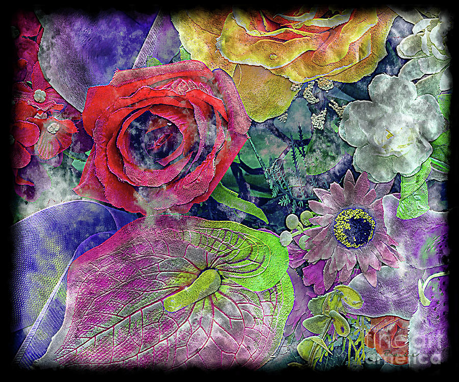 34a Expressive Floral Digital Painting Painting by Ricardos Creations