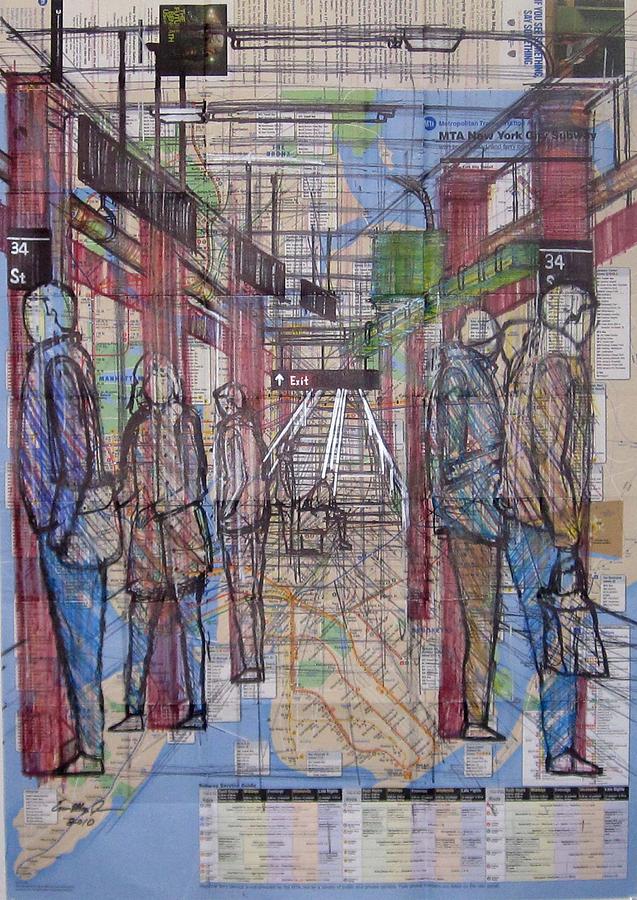 34th Street Drawing - 34th Street Herald Square by Enrico Miguel Thomas 34th Street Drawing - 34th Street Herald Square by Enrico Miguel Thomas