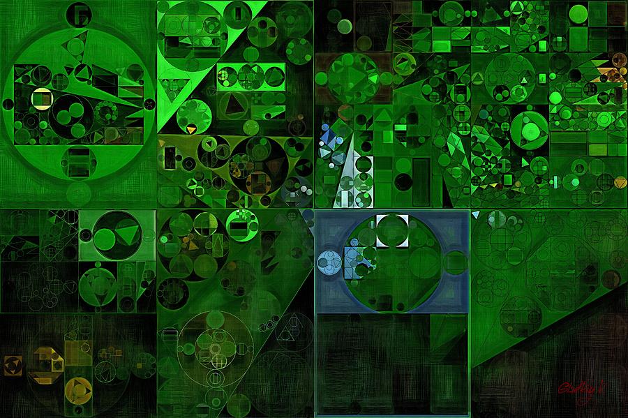 Abstract painting - Dark jungle green #35 Digital Art by Vitaliy Gladkiy