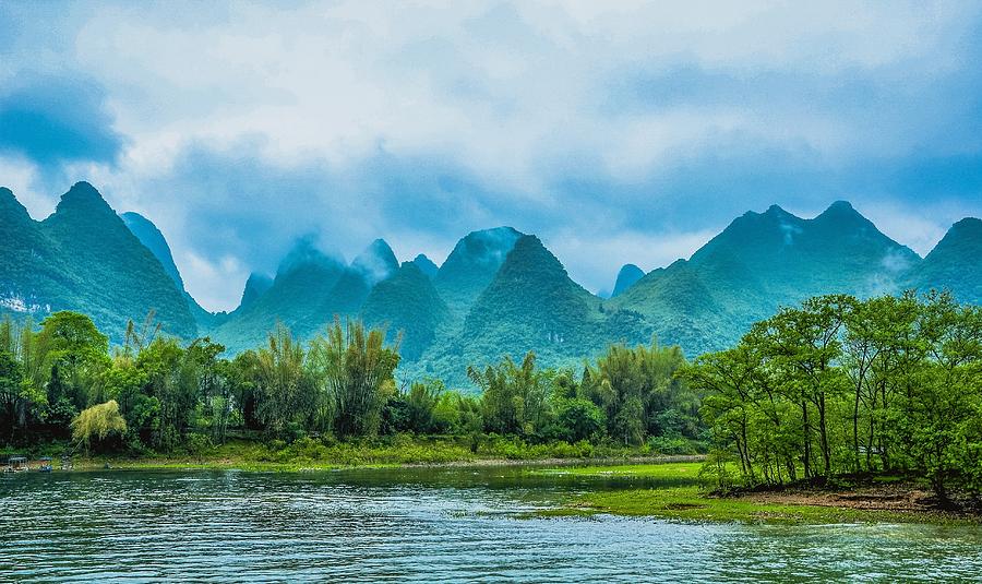 Karst mountains and Lijiang River scenery #35 Photograph by Carl Ning