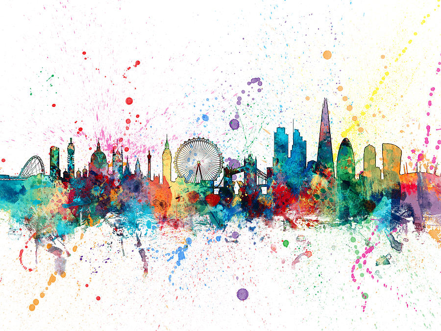 London England Skyline Digital Art by Michael Tompsett