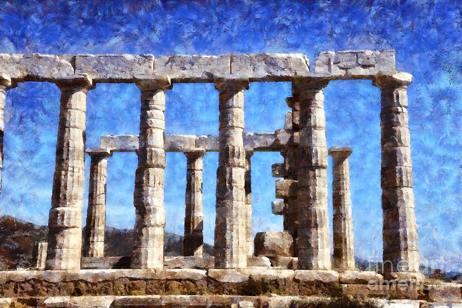Temple of Poseidon #36 Painting by George Atsametakis