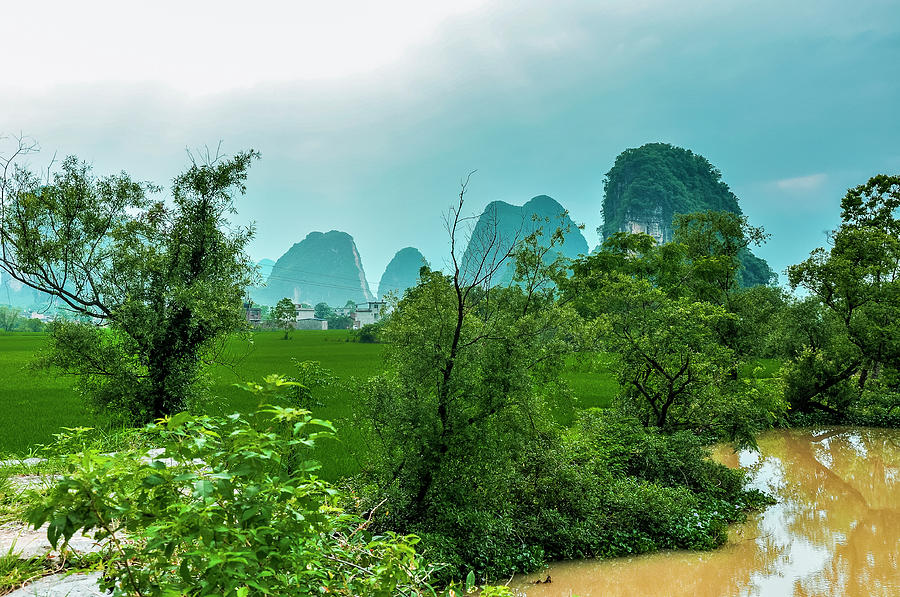 The beautiful karst rural scenery #35 Photograph by Carl Ning