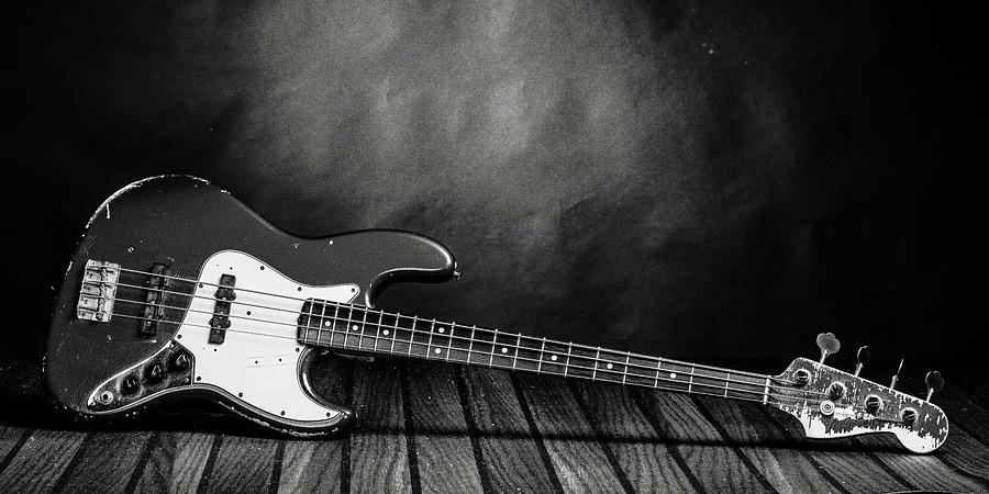 351.1834 Fender Red Jazz Bass Guitar in BW #3511834 Photograph by M K Miller