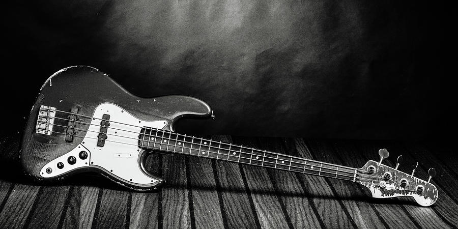 353.1834 Fender Red Jazz Bass Guitar in BW #3531834 Photograph by M K Miller