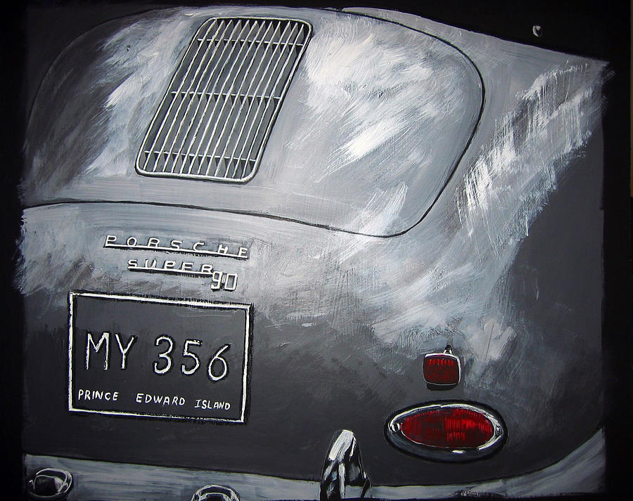 356 Porsche rear Painting by Richard Le Page