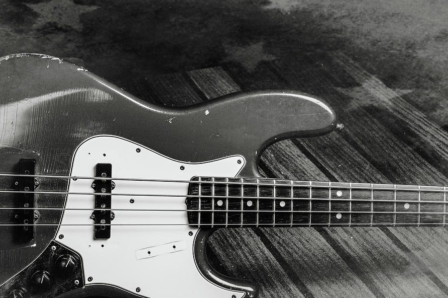 359.1834 Fender Red Jazz Bass Guitar in BW #3591834 Photograph by M K Miller