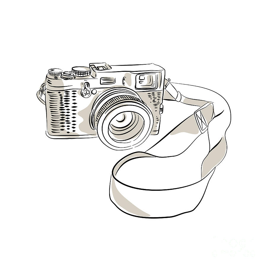 Illustration about Sketch of the professional camera. Illustration of  salon, sign, emblem - 54472451 | Camera drawing, Camera art, Camera drawing  art