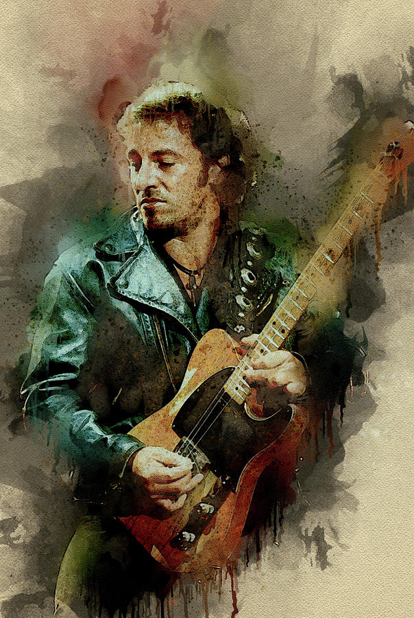 Bruce Springsteen Digital Art By Lilia Kosvintseva