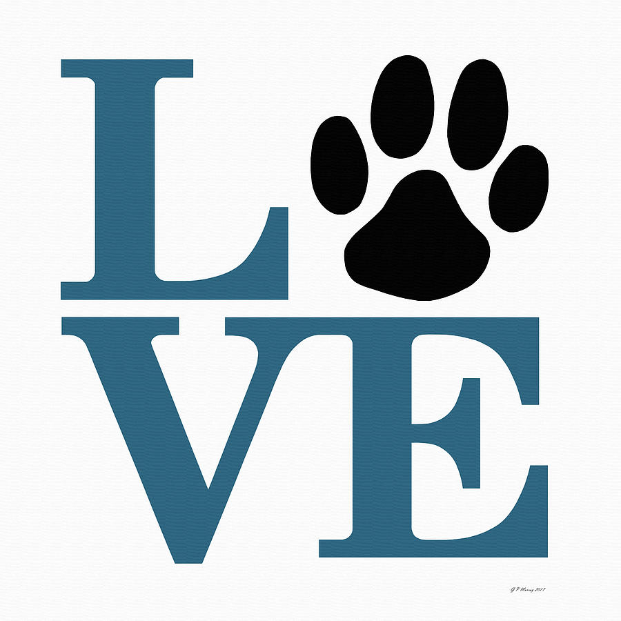 Dog Paw Love Sign #36 Digital Art by Gregory Murray