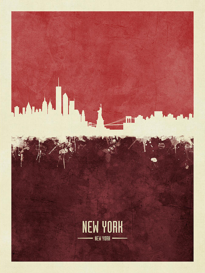 New York Skyline #36 Digital Art by Michael Tompsett
