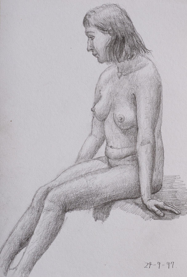 Nude study #36 Drawing by Masami Iida