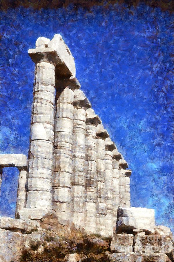 Temple of Poseidon #1 Painting by George Atsametakis