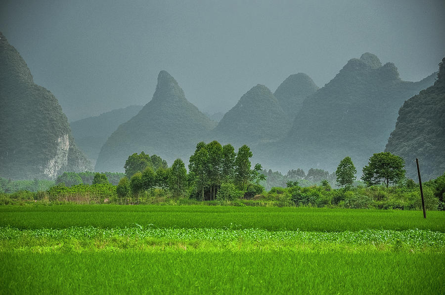 The beautiful karst rural scenery #36 Photograph by Carl Ning