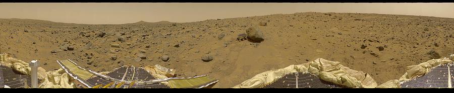 360 Degree Panorama Mars Pathfinder Landing Site 2 Painting by Celestial Images